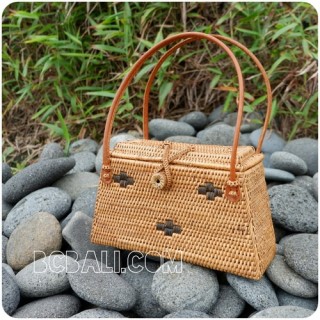 small coin bags motif rattan full handmade classic design